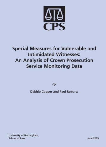 Special Measures for Vulnerable and Intimidated Witnesses - Crown ...