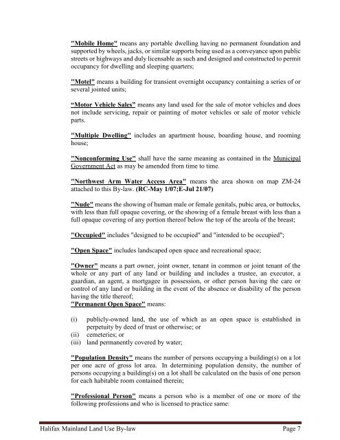 halifax regional municipality land use by-law halifax mainland