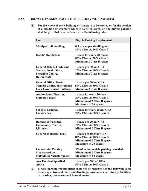 halifax regional municipality land use by-law halifax mainland