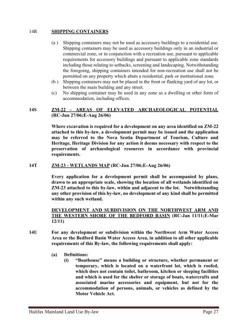 halifax regional municipality land use by-law halifax mainland