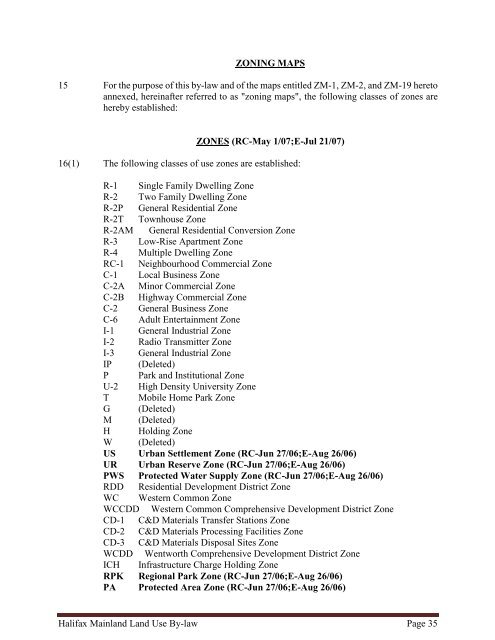 halifax regional municipality land use by-law halifax mainland