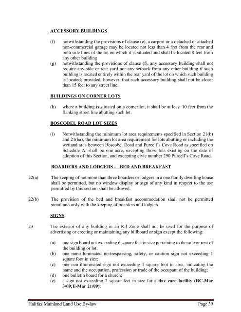 halifax regional municipality land use by-law halifax mainland