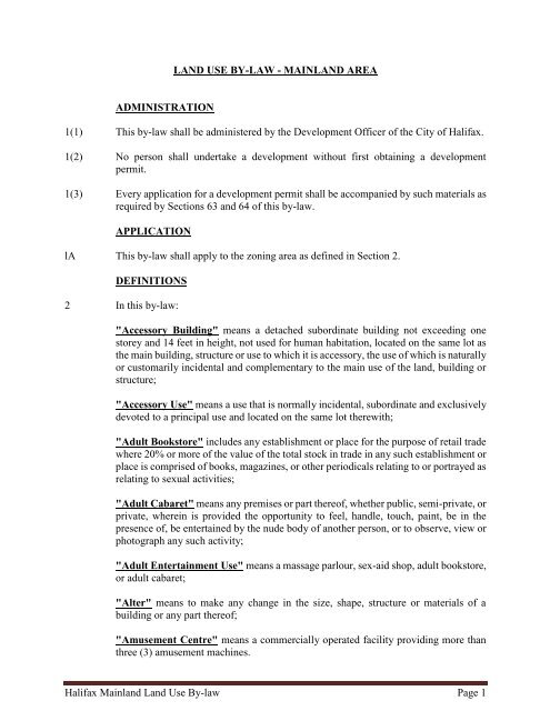 halifax regional municipality land use by-law halifax mainland