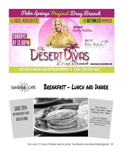 This week June 21 - 27, Palm Springs California Your LGBT Desert Daily Guide Since 1994