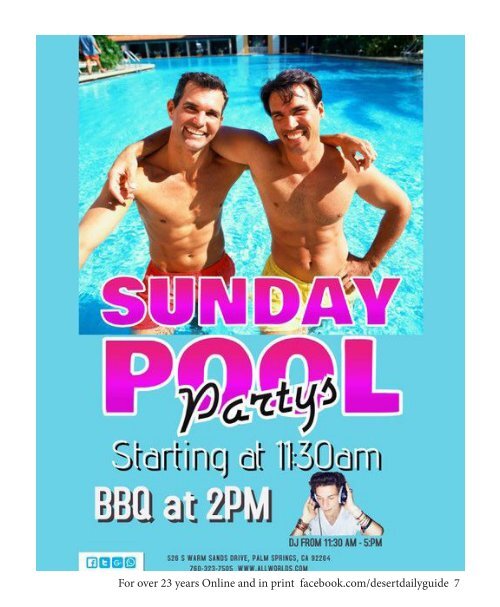 This week June 21 - 27, Palm Springs California Your LGBT Desert Daily Guide Since 1994