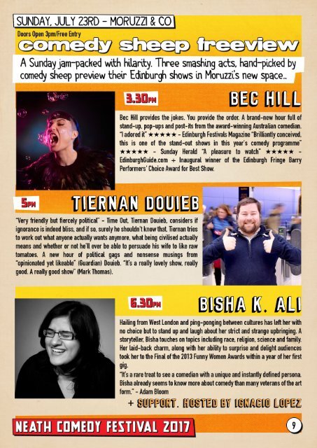 Neath Comedy Festival Brochure 2017