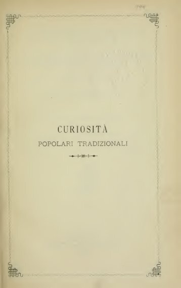 Curiosità popolari tradizionali