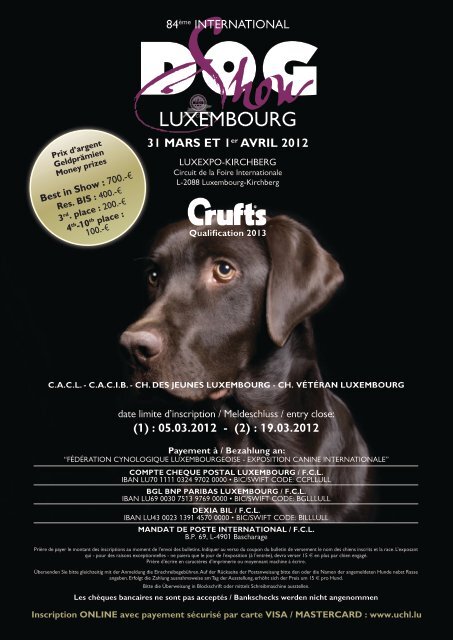 1) 05.03.2012 / (2) 19.03.2012 - Exposition canine internationale