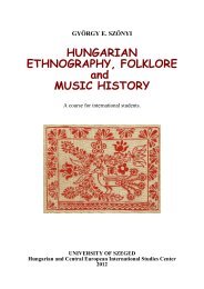 HUNGARIAN ETHNOGRAPHY, FOLKLORE and MUSIC HISTORY