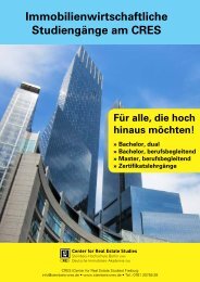 Ihre Infobroschüre zum Studium der Immobilienwirtschaft am CRES