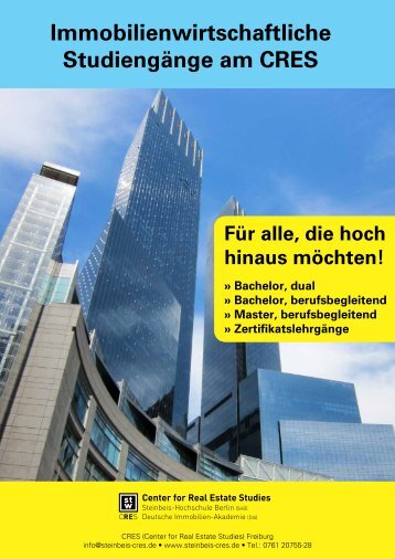 Ihre Infobroschüre zum Studium der Immobilienwirtschaft am CRES