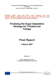 Finalisation of the Sugar Adaptation Strategy for Trinidad and ...