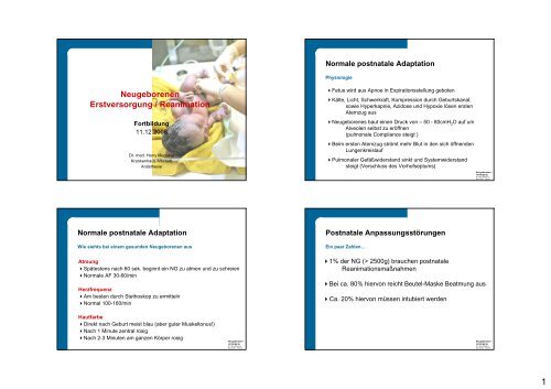 Neugeborenen Erstversorgung / Reanimation - Zollernalb Klinikum ...
