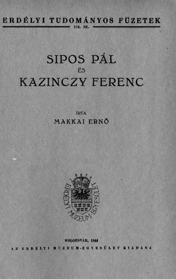 ETF 174. Makkai Ernő: Sipos Pál és Kazinczy Ferenc