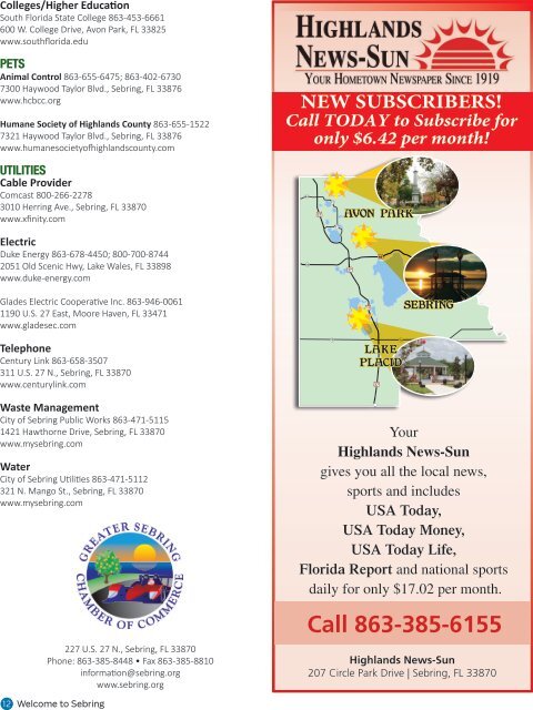 Sebring Chamber Visitor's Guide & Member Directory