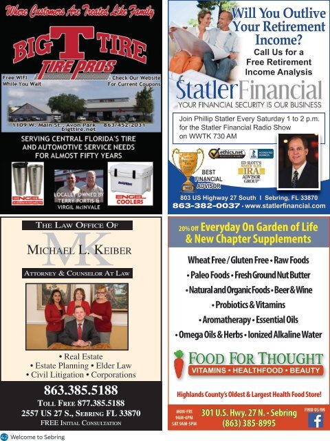 Sebring Chamber Visitor's Guide & Member Directory