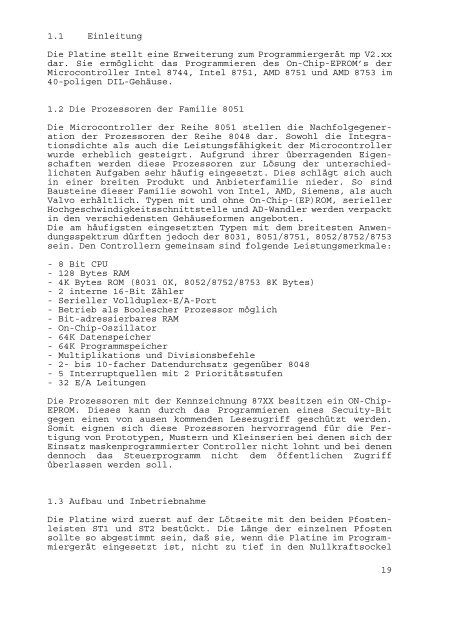Technische Beschreibung Universelles EPROM Programmiergerät ...