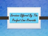 Services Offered By The Perfect Limo Riverside