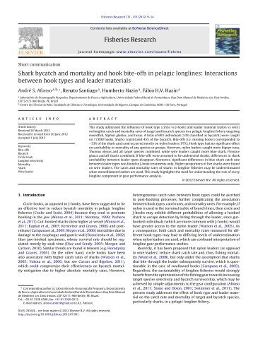 Shark bycatch and mortality and hook bite-offs in pelagic longlines ...