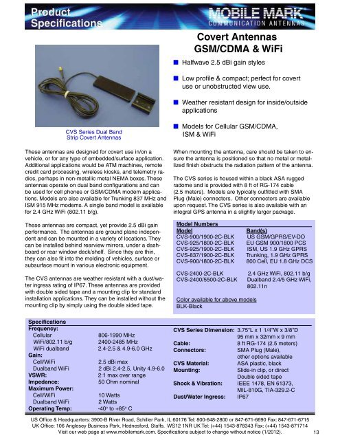 Surface Mount Antennas 806-1990 MHz & GPS - Greenwave ...