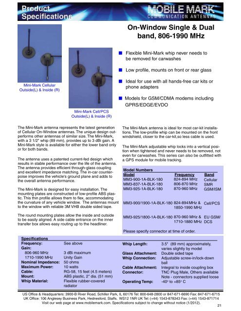 Surface Mount Antennas 806-1990 MHz & GPS - Greenwave ...