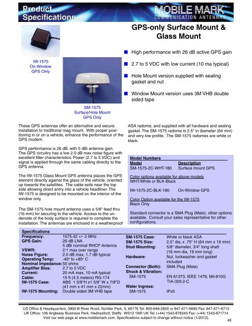 Surface Mount Antennas 806-1990 MHz & GPS - Greenwave ...