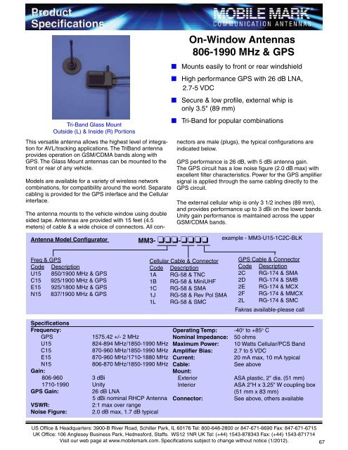 Surface Mount Antennas 806-1990 MHz & GPS - Greenwave ...