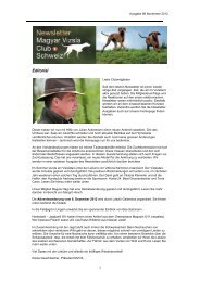 Newsletter November 2012 Printversion - Magyar Vizsla Club der ...