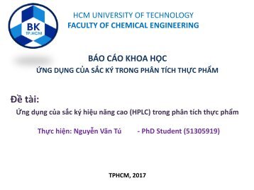 BCKH Ứng dụng của sắc ký hiệu năng cao (HPLC) trong phân tích thực phẩm