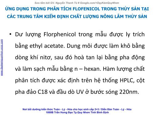 BCKH Ứng dụng của sắc ký hiệu năng cao (HPLC) trong phân tích thực phẩm