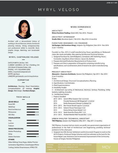 MCV RESUME 2017