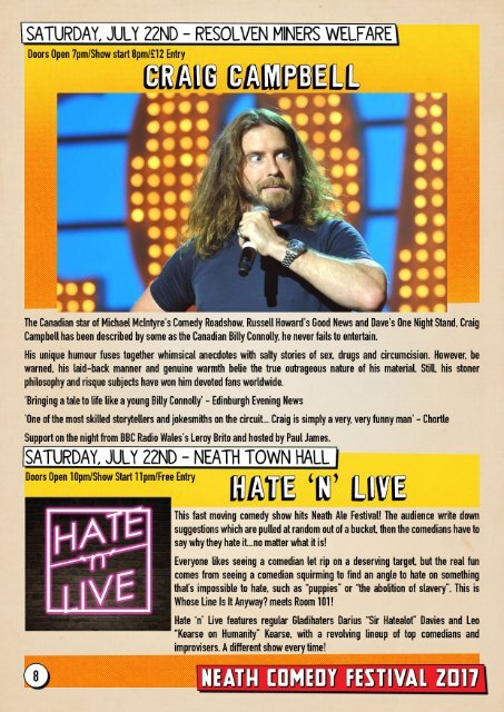 Neath Comedy Festival Brochure Preview