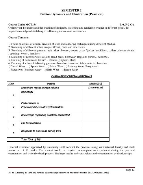 (Clothing & Textiles) [Applicable for the Batch 2012-13 ... - Tmu.ac.in