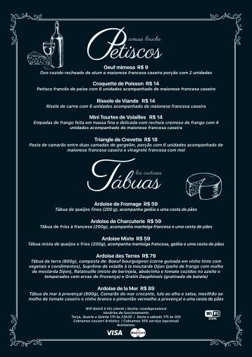 Menu Bistrô à Vin - Varjota