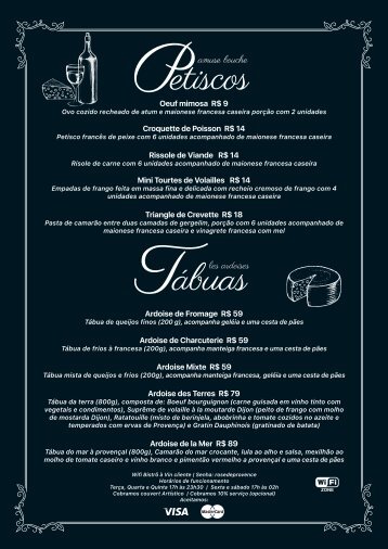 Menu Bistrô à Vin