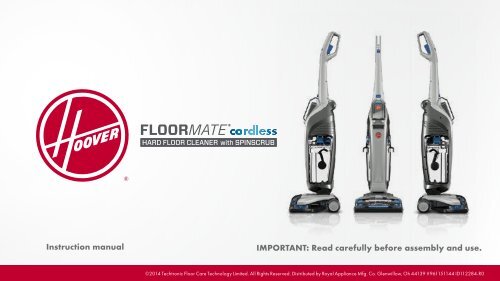 Hoover Floormate Cordless Hard Floor Cleaner Bh55100pc Manual