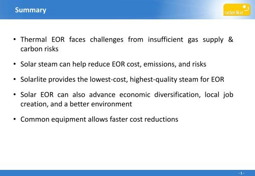 Solar Enhanced Oil Recovery: Myth and Reality in Solar EOR