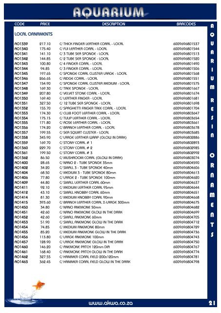 Pricelist with Barcodes