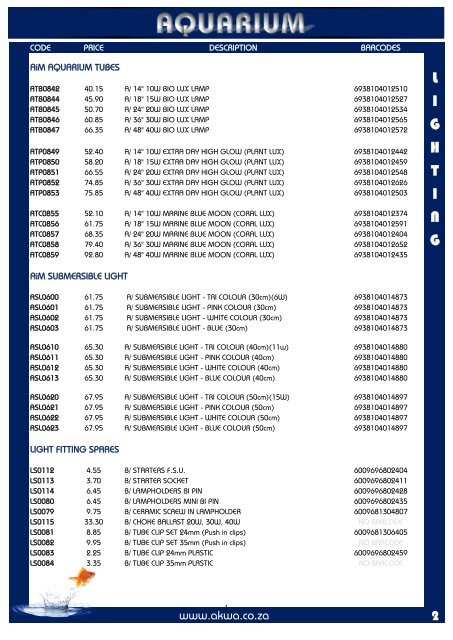 Pricelist with Barcodes