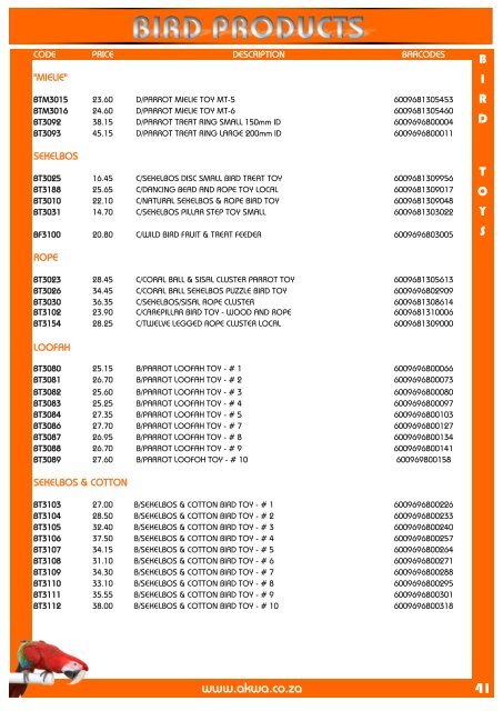 Pricelist with Barcodes