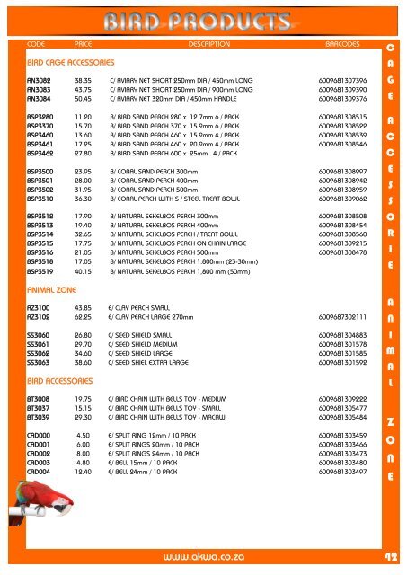 Pricelist with Barcodes