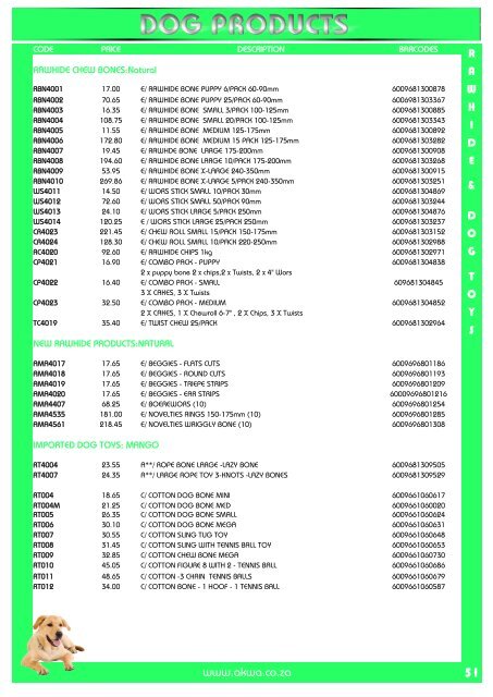 Pricelist with Barcodes