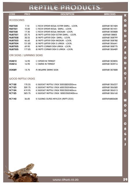 Pricelist with Barcodes