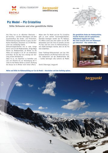 Tourentipp 03.2015 Piz Medel