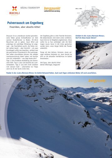 Tourentipp 12.2015 Pulverrausch in Engelberg