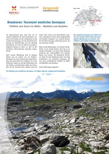 Tourentipp 05.2016 Biwak am Gerenpass