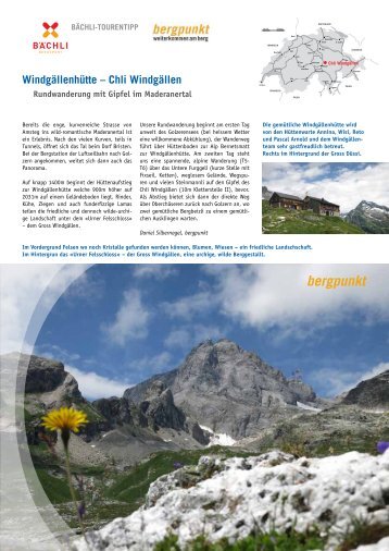 Tourentipp 08.2016 Windgällenhütte