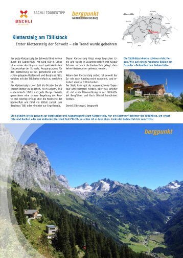 Tourentipp 09.2016 Klettersteig am Tällistock