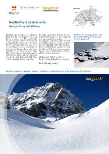 Tourentipp 02.2017 Freeride im Lötschental