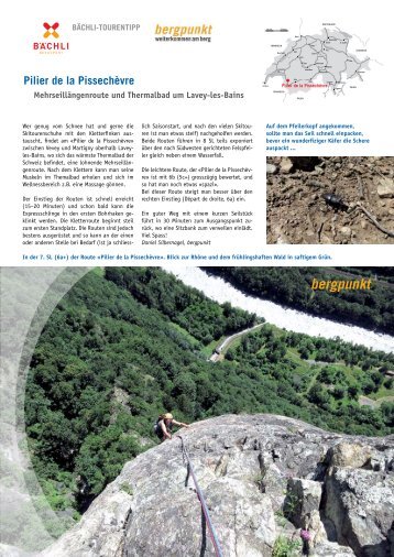 Tourentipp 04.2017 Pilier de la Pissechèvre